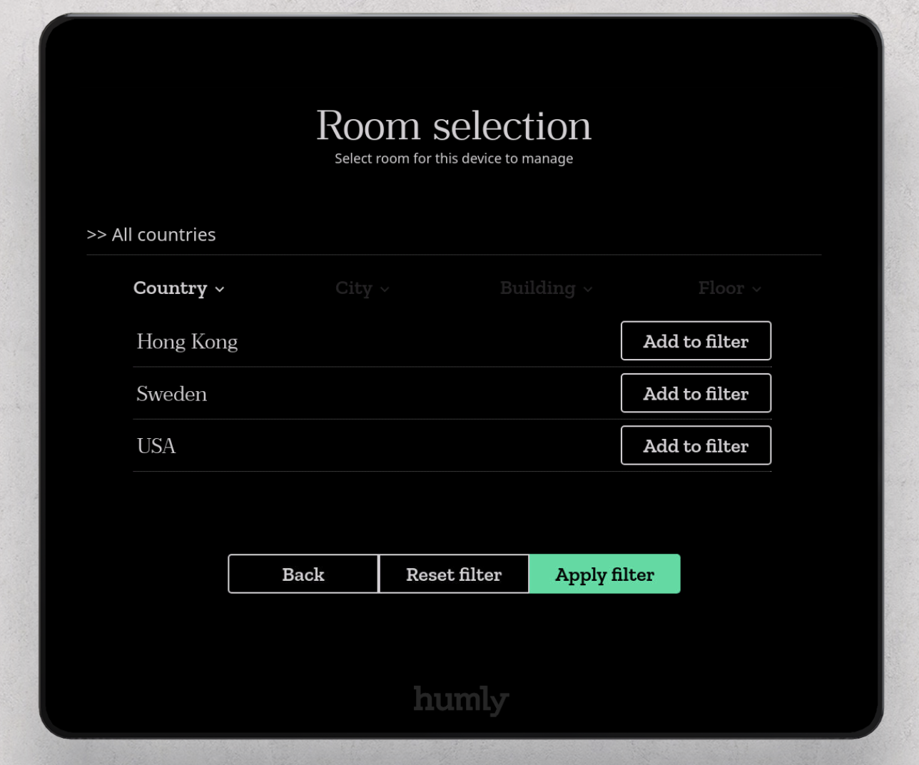 Connect Humly Room Display to HCP